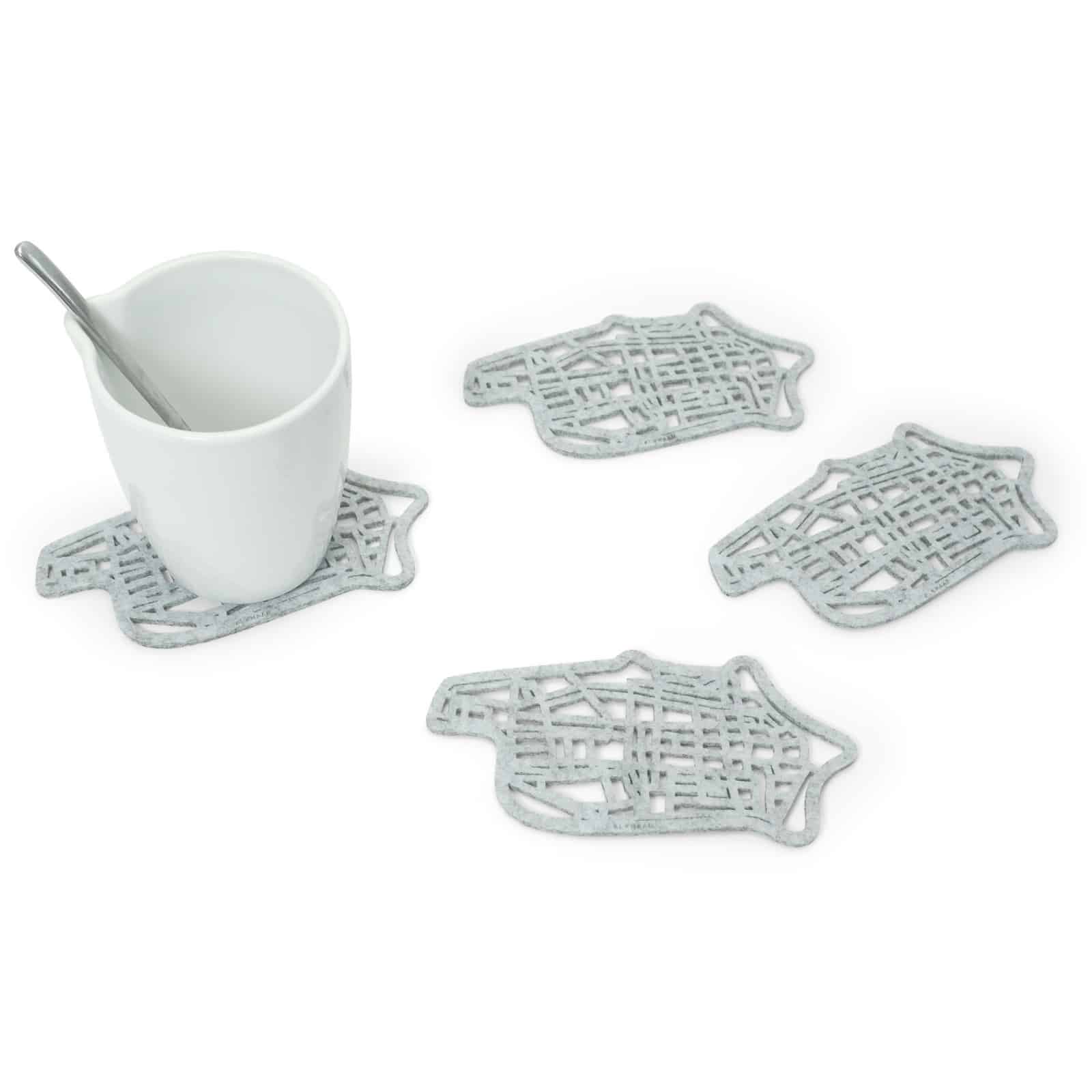 Steden Onderzetters | Recycled Vilt (set van 4) - Image 2