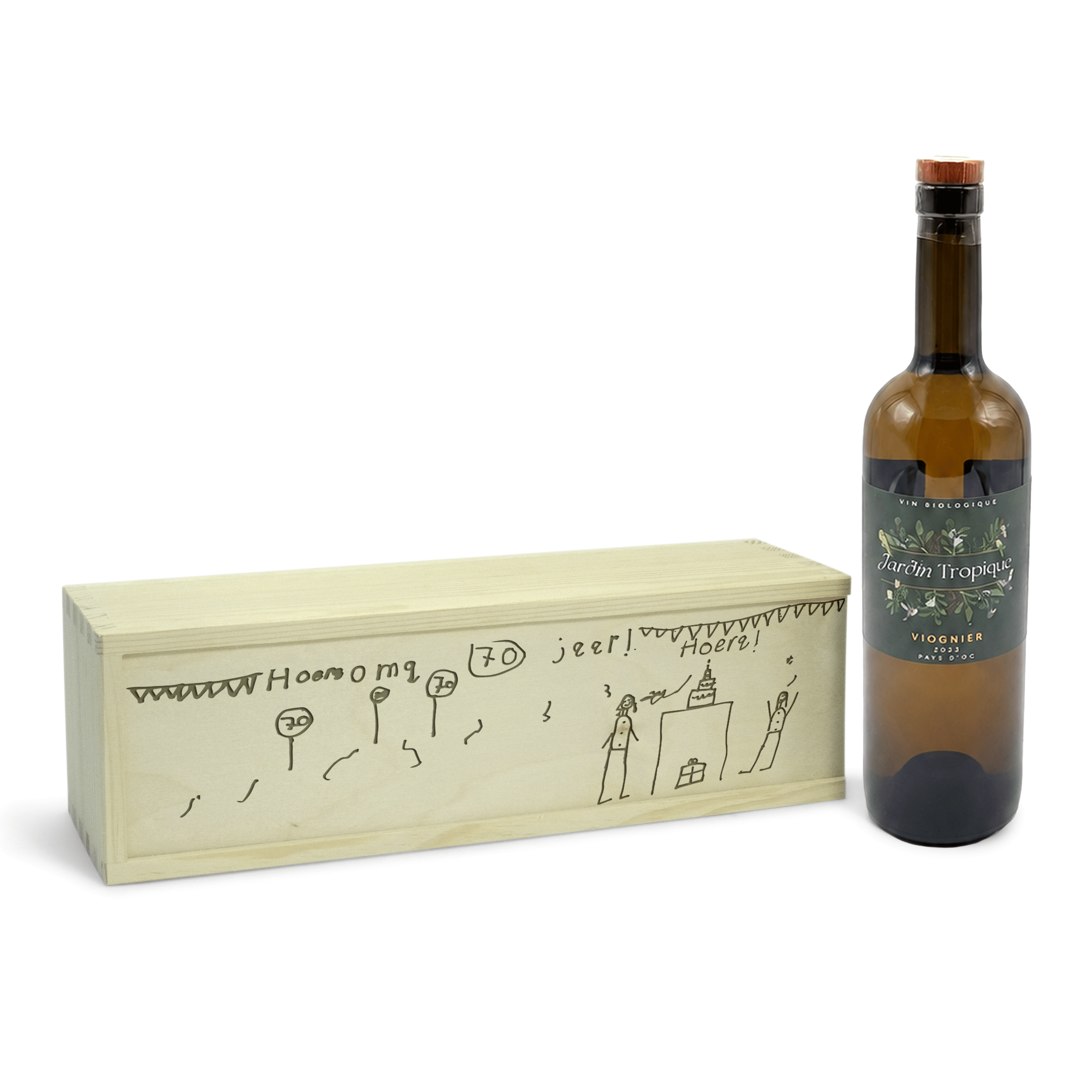 Cadeaubox met tekening & Biologische Wijn