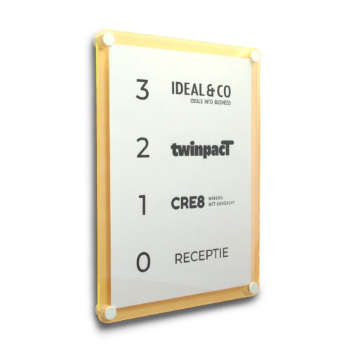 Plexiglas Deurbord | A4/A5/A6 | Fluor Geel